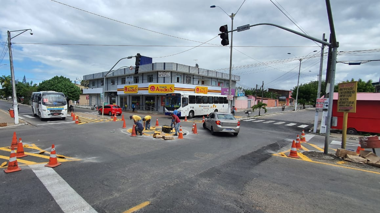 Prefeitura De Parnamirim Implanta Nova Rotatória Em Rosa Dos Ventos Girarn 